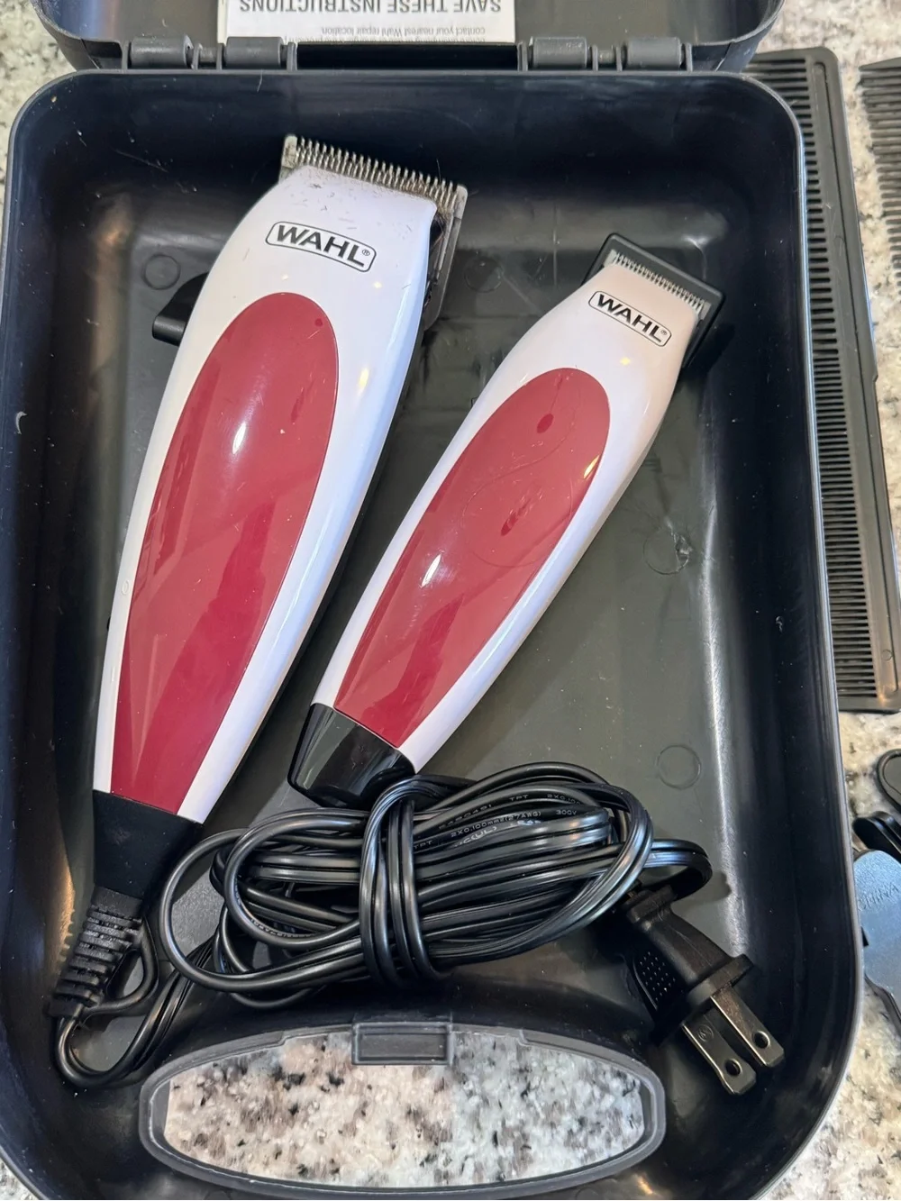 Wahl Men’s Hair Clippers & Trimmers in Red and White with Attachments